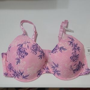 NWT French Affair Prism Pink Floral Underwire Bra size 42D